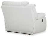 Detailed upholstery view of sectional sofa
