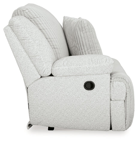 Open angle side view of sectional sofa