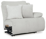 Angle view showing upholstery stitching