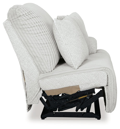 Angle open chaise with power recline