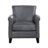 Braintree Burnish Gray Leather Accent Chair front view
