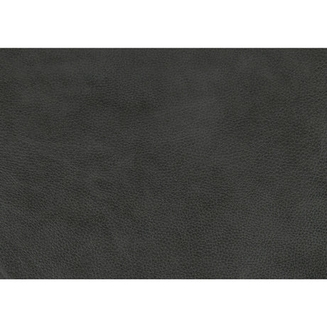 Swatch of gray top-grain leather upholstery