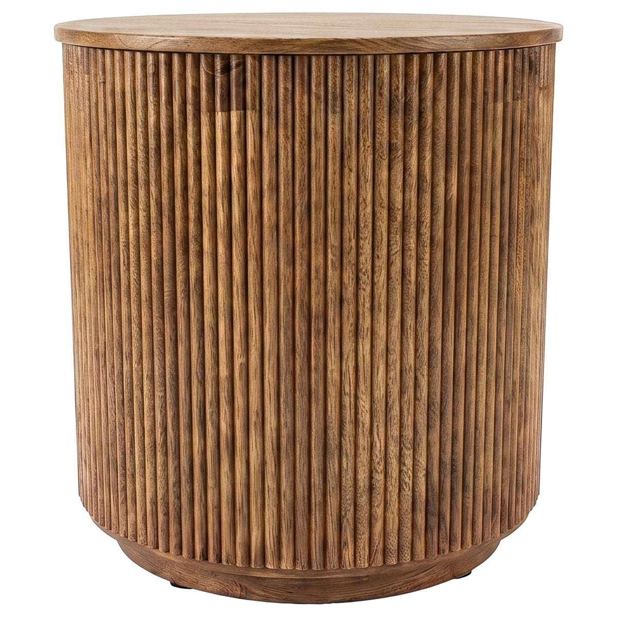 Coffey Round Mango Wood End Table Light Brown — product view