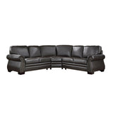 Wareham Dark Brown Leather Sectional