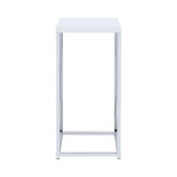 Edmund Accent Table showing metal legs and plastic glides underneath