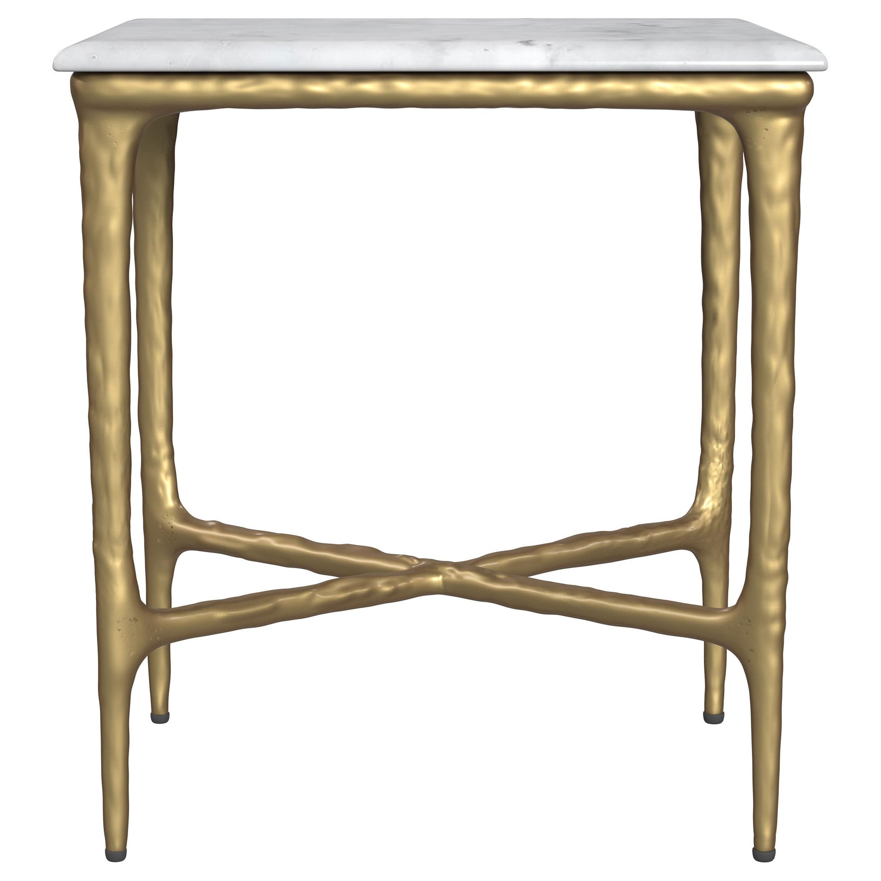 Side view showing iron base and table height