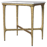 Top view of gold marble top with roundover edge
