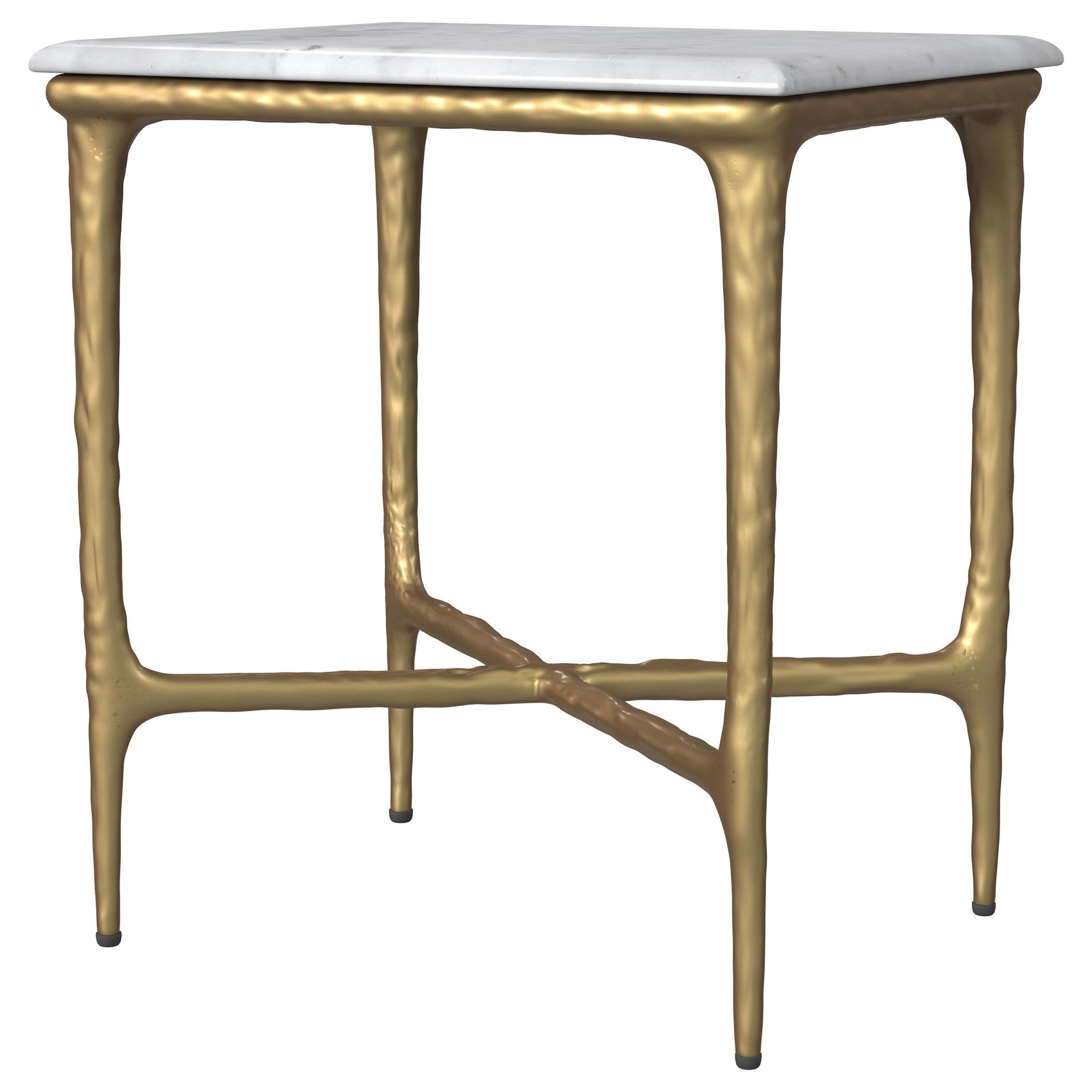 Top view of gold marble top with roundover edge