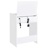 Danbury 3-drawer white high gloss makeup vanity and stool set with LED mirror