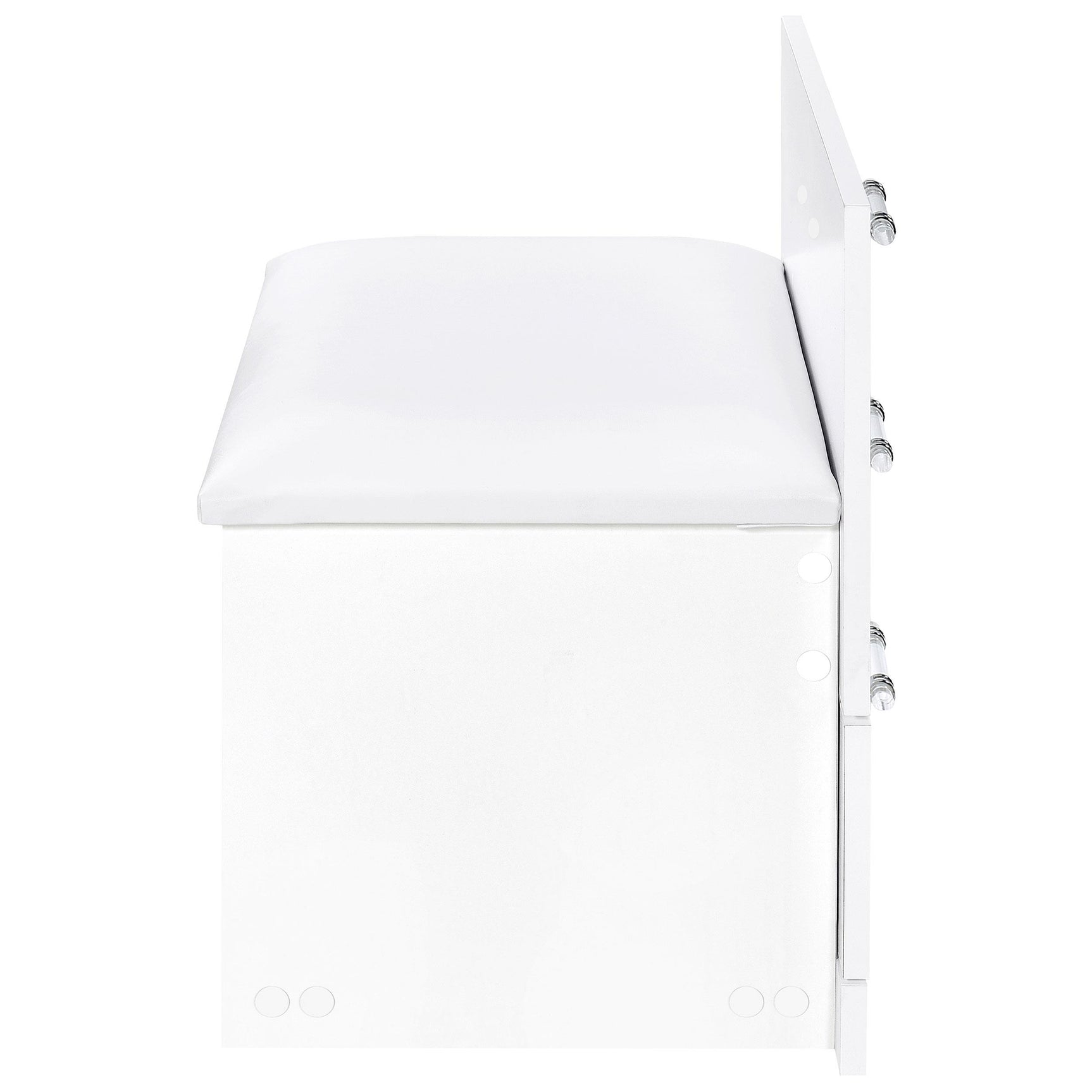 Danbury 3-drawer white high gloss makeup vanity and stool set with LED mirror