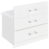 Danbury 3-drawer white high gloss makeup vanity and stool set with LED mirror