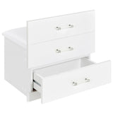 Danbury 3-drawer white high gloss makeup vanity and stool set with LED mirror