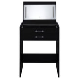 Vanity stool seating top and storage interior