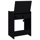 Vanity set in black high gloss in bedroom setting