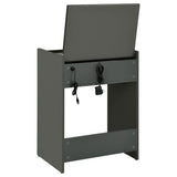 Danbury 3-drawer grey high gloss makeup vanity and stool set
