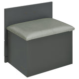 Danbury 3-drawer grey high gloss makeup vanity and stool set
