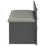 Danbury 3-drawer grey high gloss makeup vanity and stool set