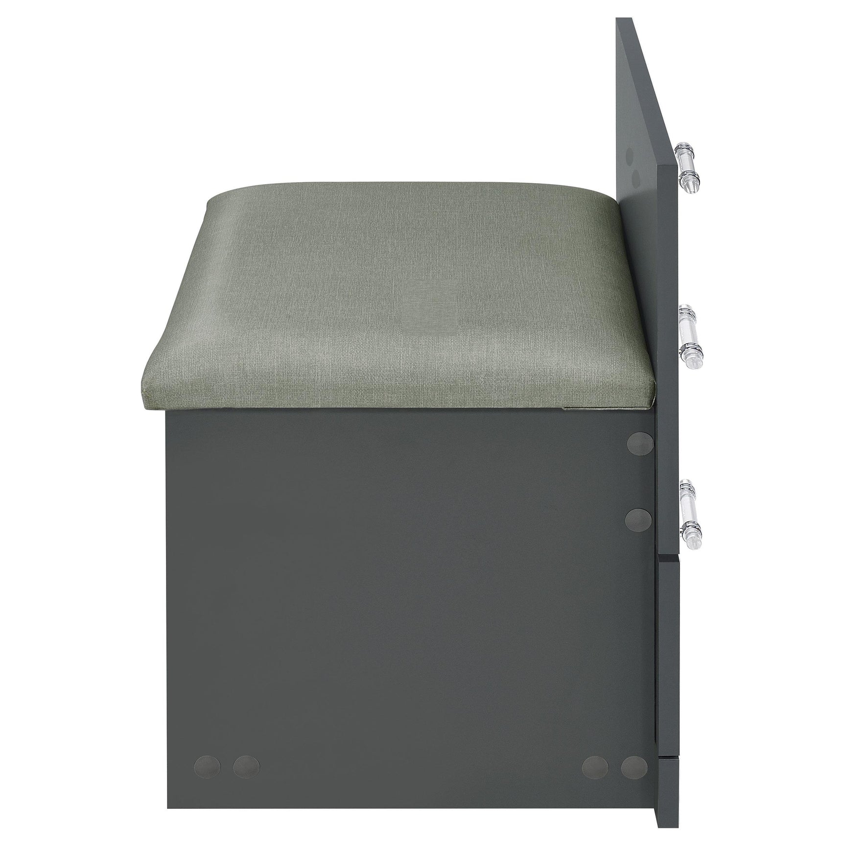 Danbury 3-drawer grey high gloss makeup vanity and stool set