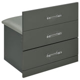 Danbury 3-drawer grey high gloss makeup vanity and stool set