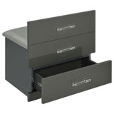 Danbury 3-drawer grey high gloss makeup vanity and stool set