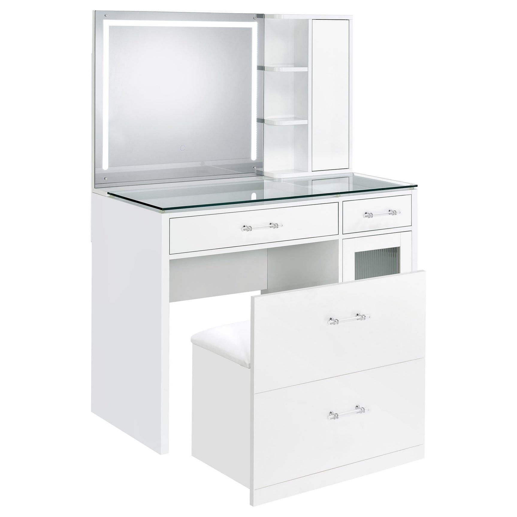 Tempered glass top surface detail