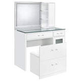 Clear acrylic drawer handles detail