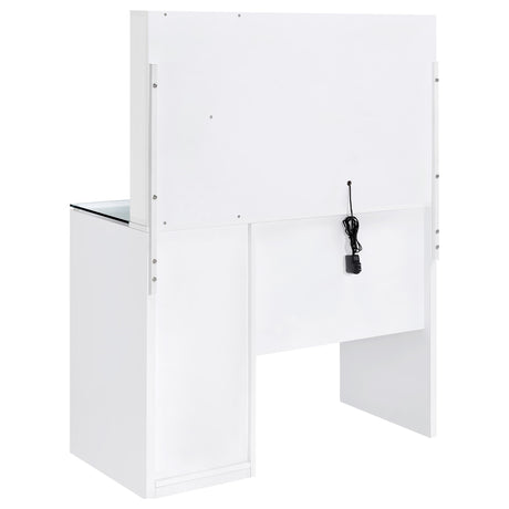 Vanity assembled in modern bedroom setting