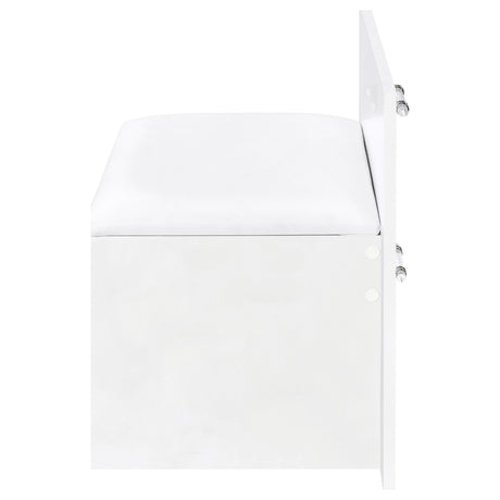 Multiple shelves inside vanity cabinet