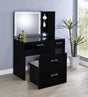Side view of Flora vanity showing framed fluted panel cabinet door