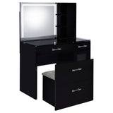 Flora vanity showing tempered glass top and clear acrylic handles