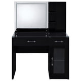 Back view of Flora vanity showing power cord