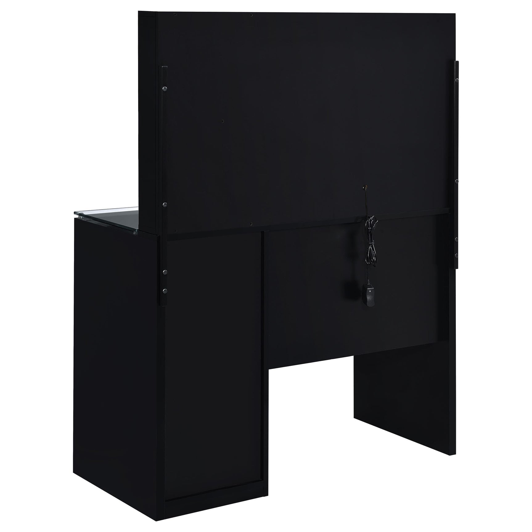 Top view of Flora vanity glass surface and mirror