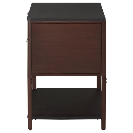 Top surface of Zimmerlee 2-drawer side table