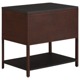 Zimmerlee side table drawer open showing storage space