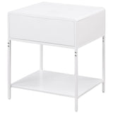 Amherst side table back view showing frame