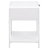 Amherst side table underside showing levelers