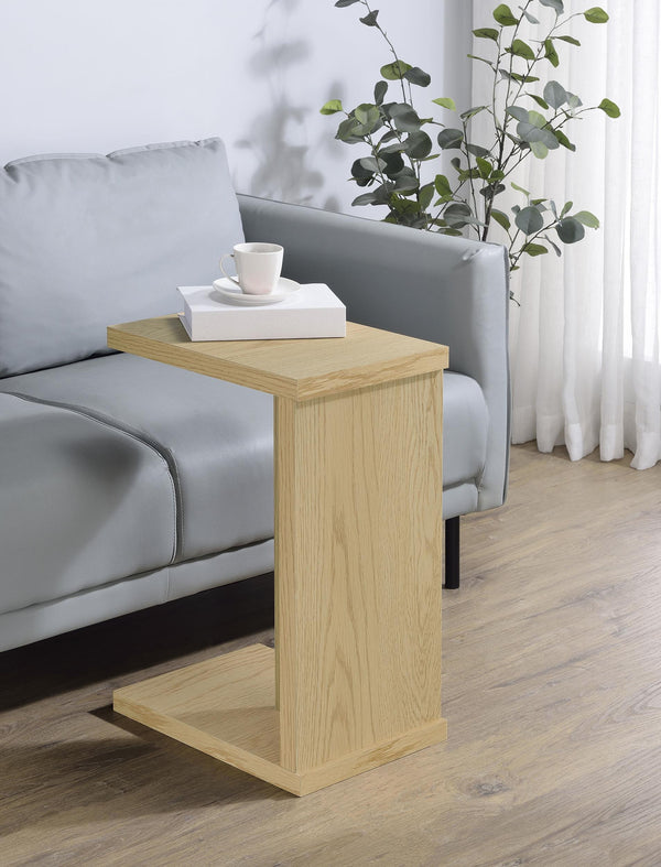 Clower C-shaped sofa side table showing top surface detail