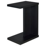Top view of Clower black C-shaped side table