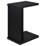 Angled shot showing open C-shaped frame of side table