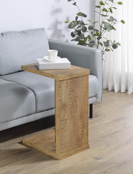 Close-up of engineered wood surface with mango veneer finish