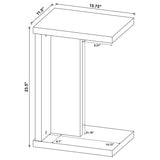 Assembled Clower sofa side table in mango finish