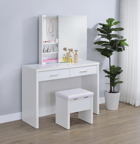 Vanity open shelf below tabletop for extra storage