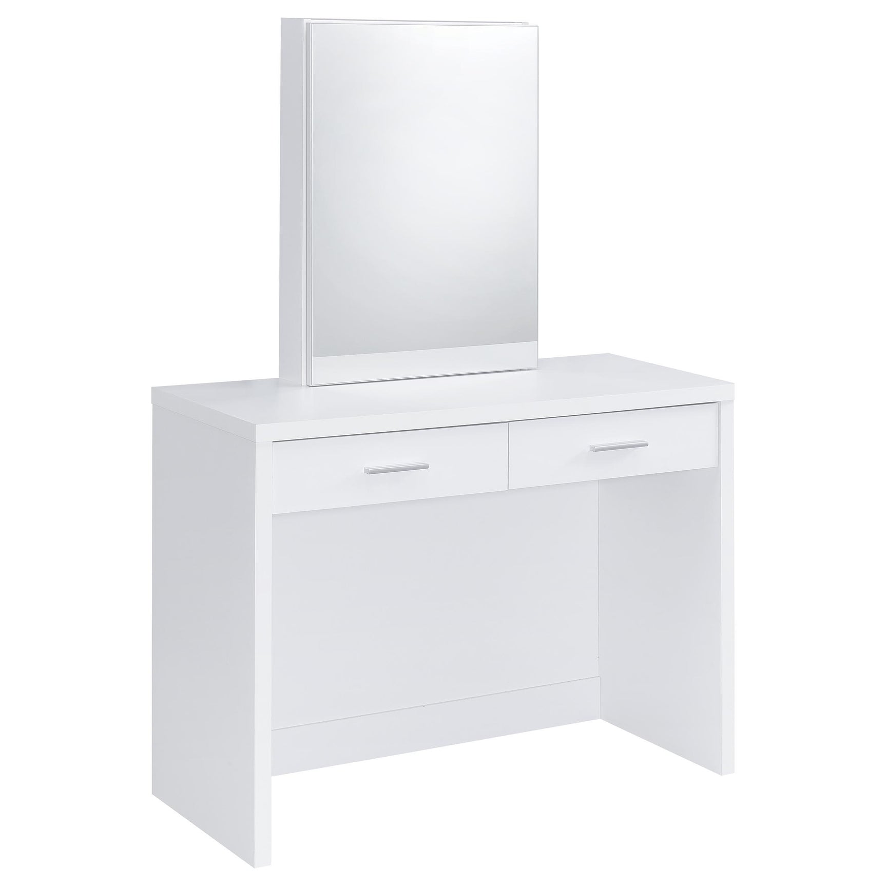 Upholstered vanity stool with foam padding and leatherette cover