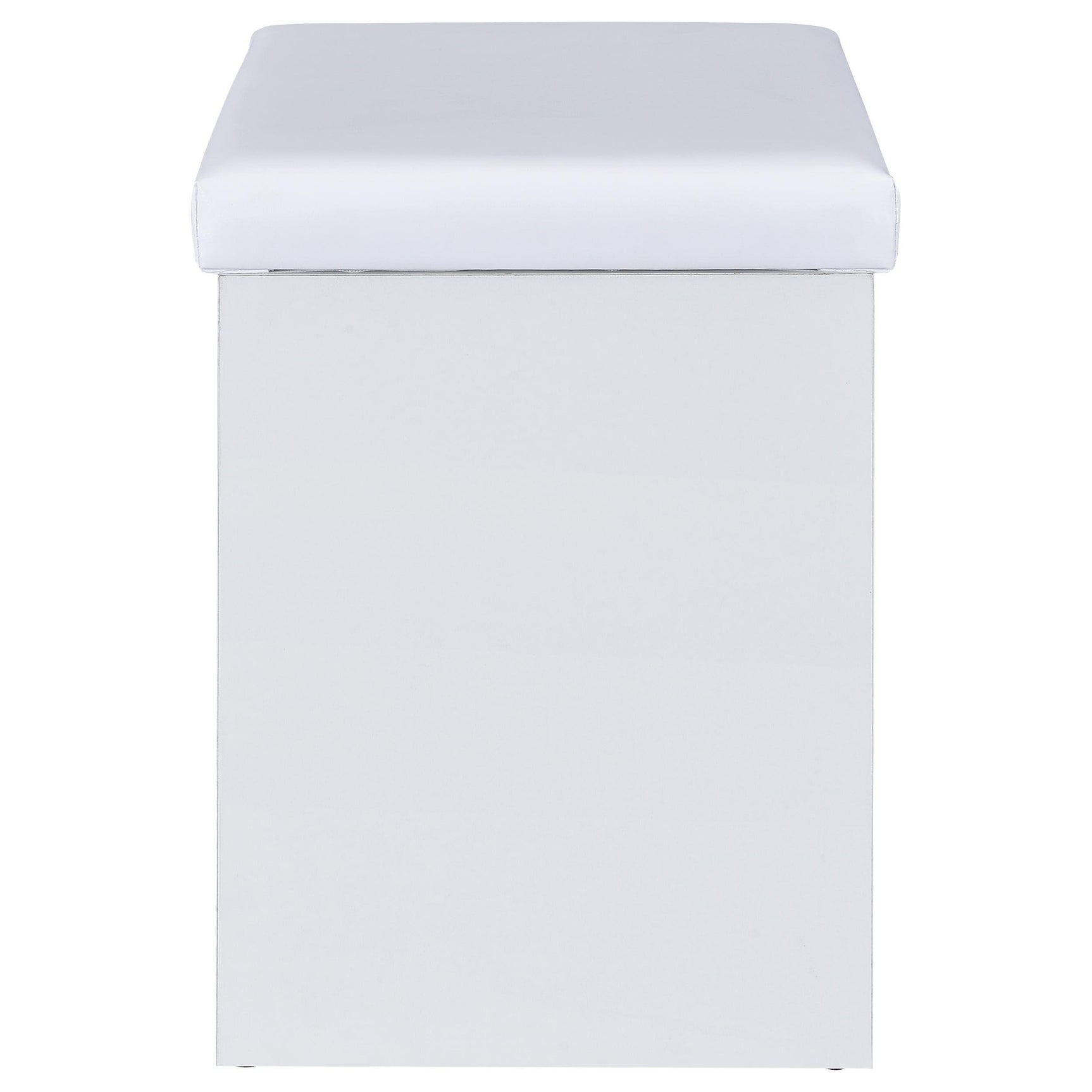 Bunbury white makeup vanity table set with storage mirror and upholstered stool