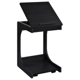 Ralston C-Shaped Lift-Top Sofa Side Table With Casters Black