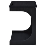 Ralston C-Shaped Lift-Top Sofa Side Table With Casters Black