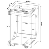 Ralston C-Shaped Lift-Top Sofa Side Table With Casters Black