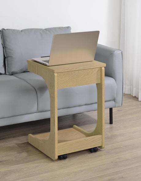 Ralston sofa side table showing lift-top open revealing storage compartment