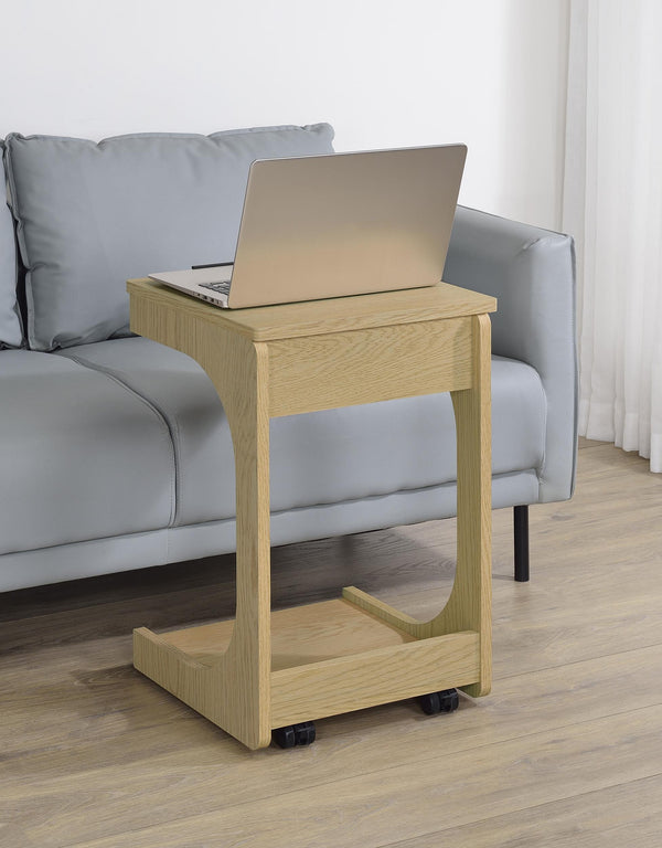 Ralston sofa side table showing lift-top open revealing storage compartment