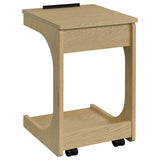 Front view of Ralston side table on casters